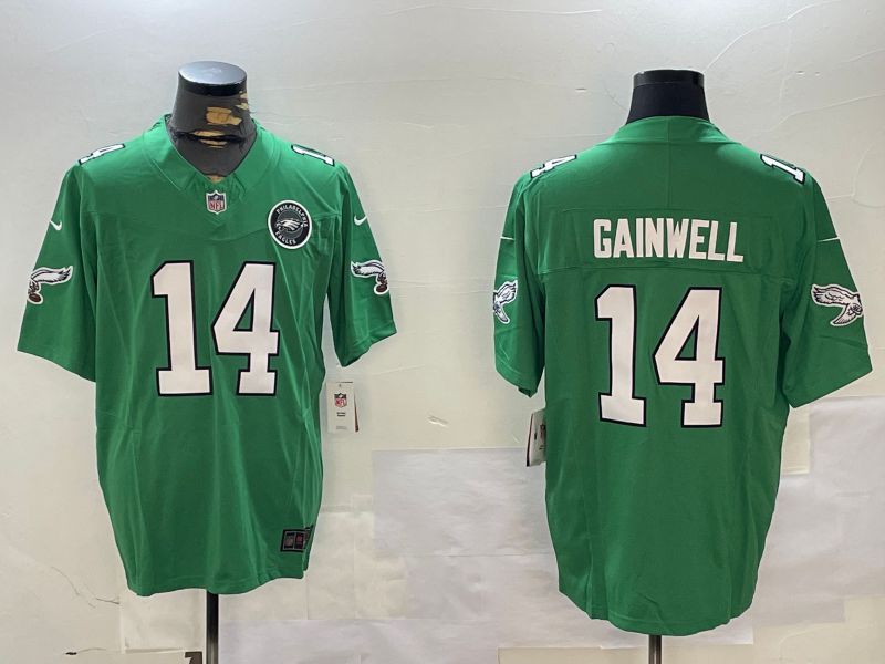Men Philadelphia Eagles #14 Gainwell Green Throwback 2024 Nike Vapor Limited NFL Jersey style 2->houston astros->MLB Jersey